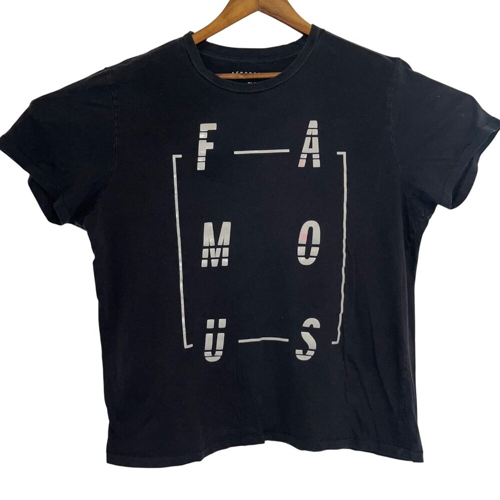 Graphic Typography Aeropostale Cropped T Shirt Black Streetwear Urban Design